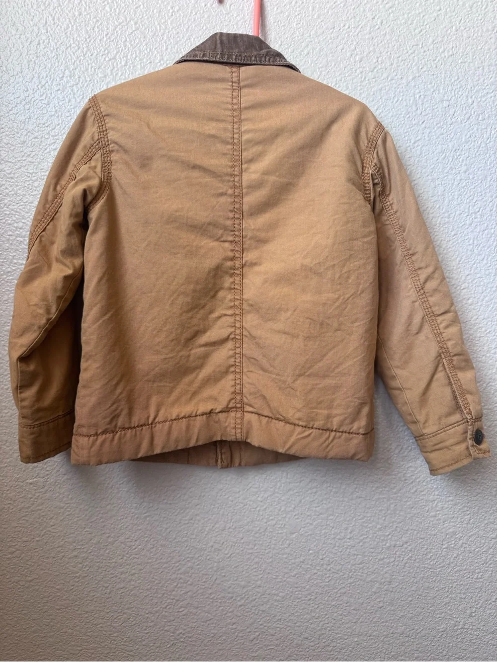 OshKosh B’gosh Toddler Boys Barn Jacket Tan Quilted Utility Coat Size 3T